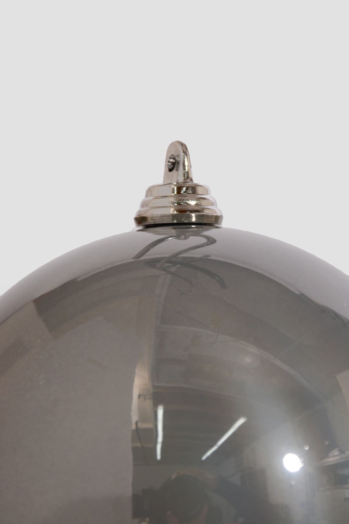 4" Plastic Ball Ornament Pewter Pkg/4
