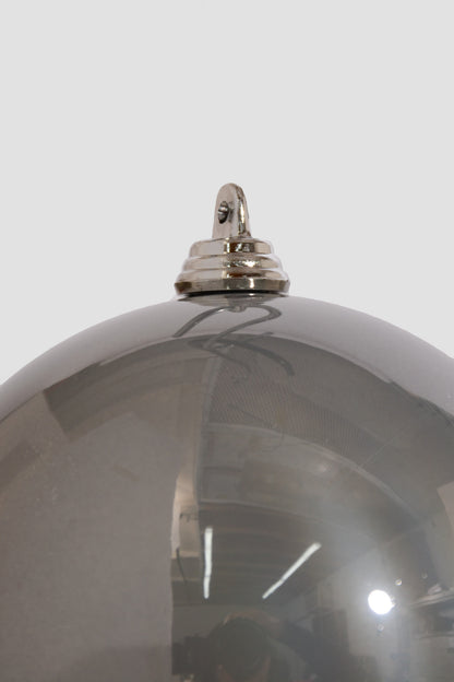 4" Plastic Ball Ornament Pewter Pkg/4
