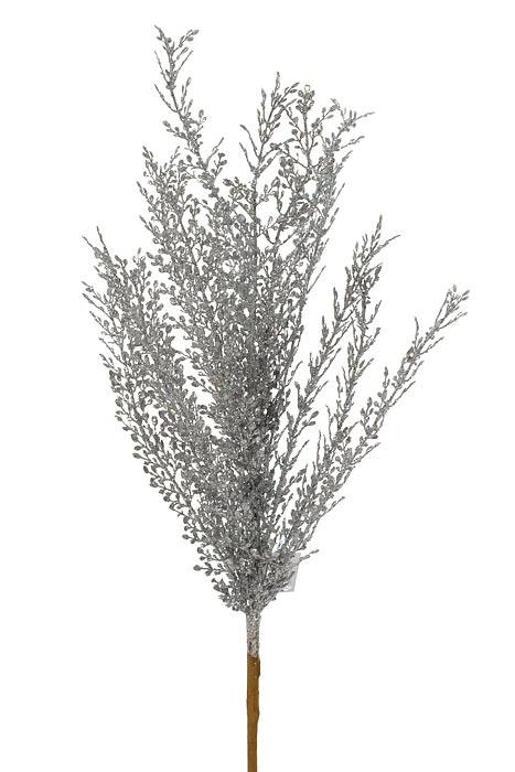 24" Fern Glitter Bush Silver