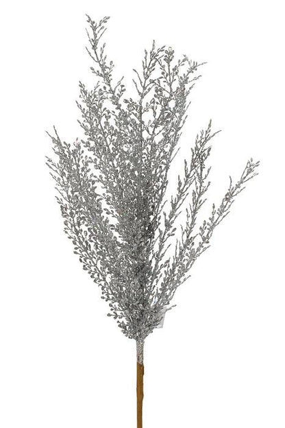 24" Fern Glitter Bush Silver