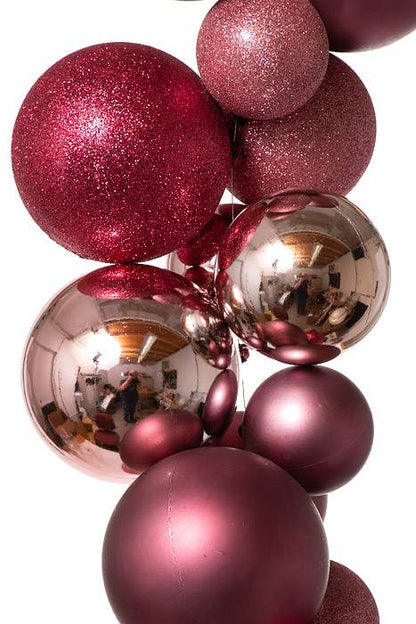 8ft Shiny/matte/glitter Ball Garland Rose Mauve