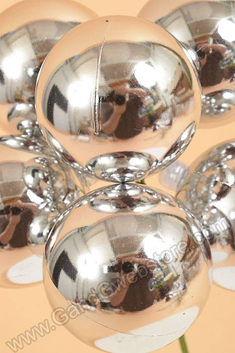 60mm Vp Shiny Stem Ball Silver Pkg/6