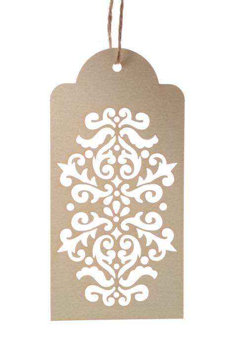 4" X 2" Hollow Tag Card W/rope Ivory Pkg/25