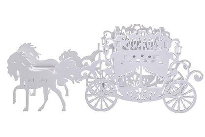 27.5" X 10" X 12" Carved Carriage White