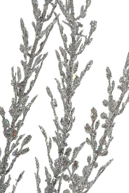 24" Fern Glitter Bush Silver