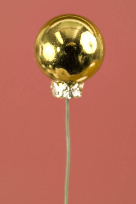 20mm Shiny Stem Ball W/wire Gold Pkg/12