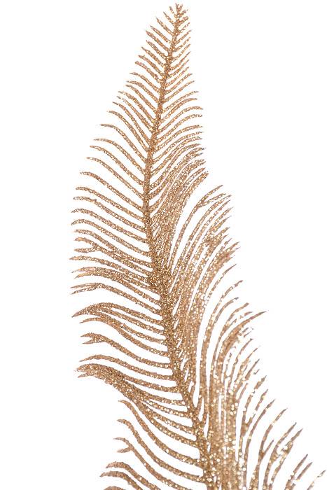 35" Glitter Fern Leaf Spray Gold