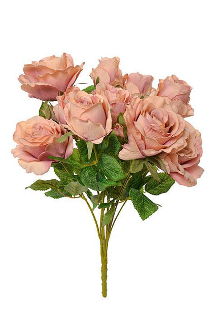 19" Rose/Rose Bud Bush Mauve