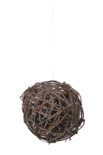 6" Frosted Vine Ball Ornament Natural/Frosted