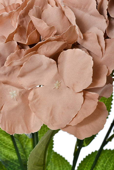 21.5" Silk Hydrangea Bush Light Brown