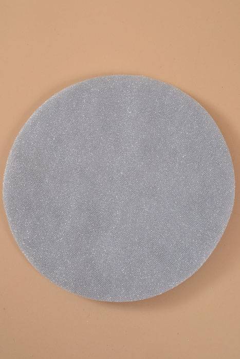 9" Round Tulle W/glitter Silver Pkg/50