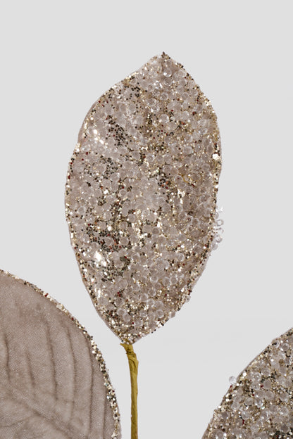 24" Magnolia Leaf Stem Platinum