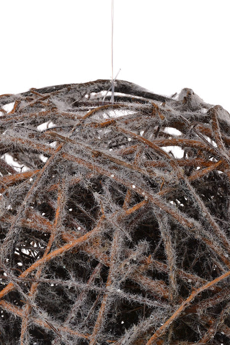 6" Frosted Vine Ball Ornament Natural/Frosted