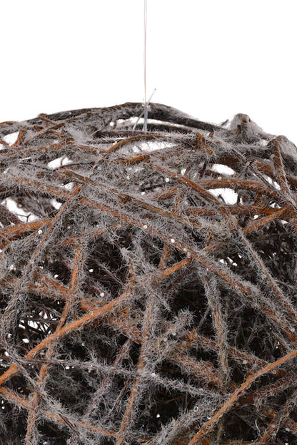 6" Frosted Vine Ball Ornament Natural/Frosted