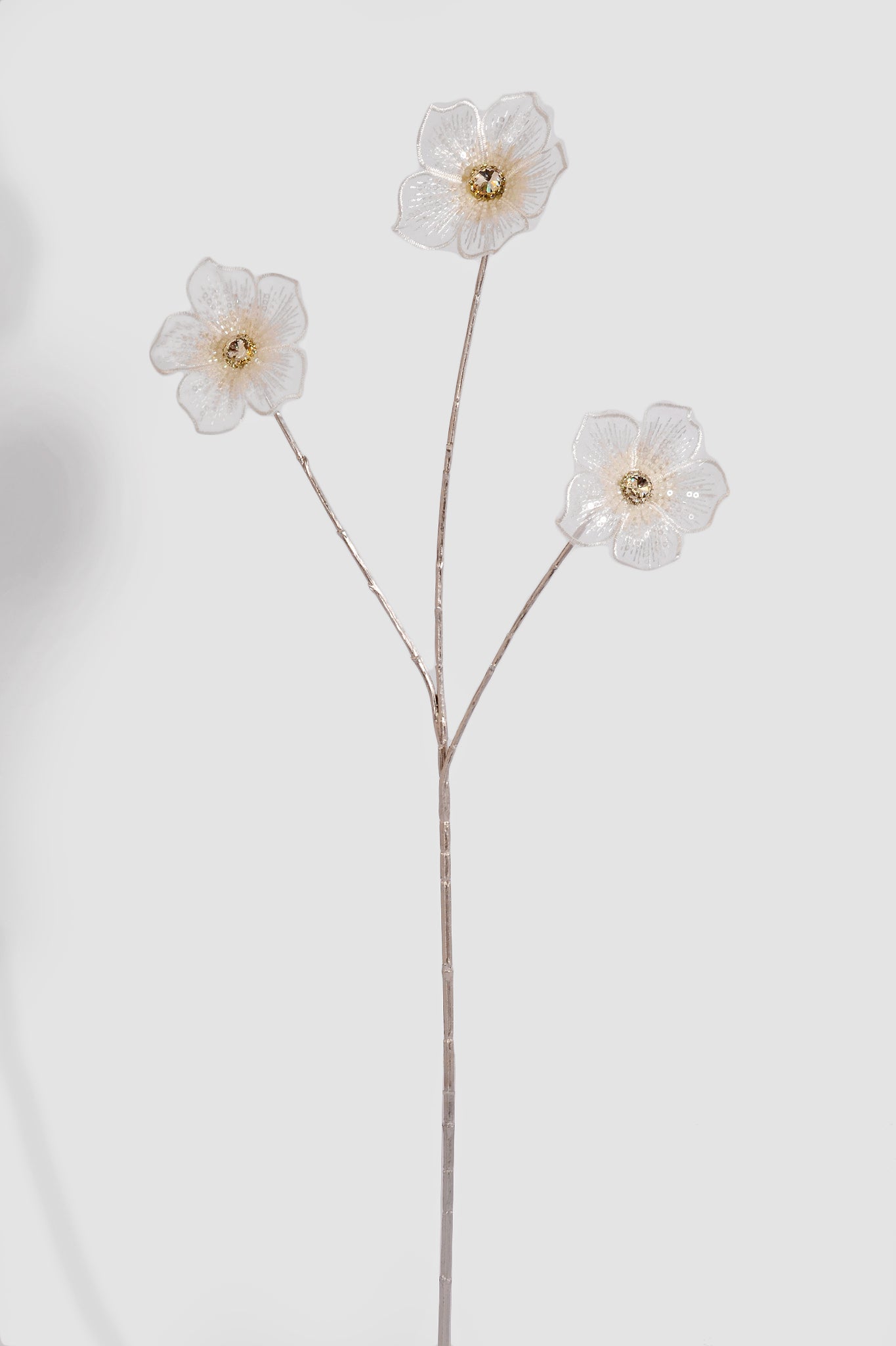 31" Jeweled Lace Dogwood Spray White