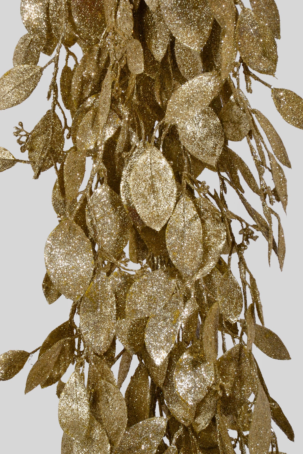 76" Glitter Eucalyptus Swag Garland Gold