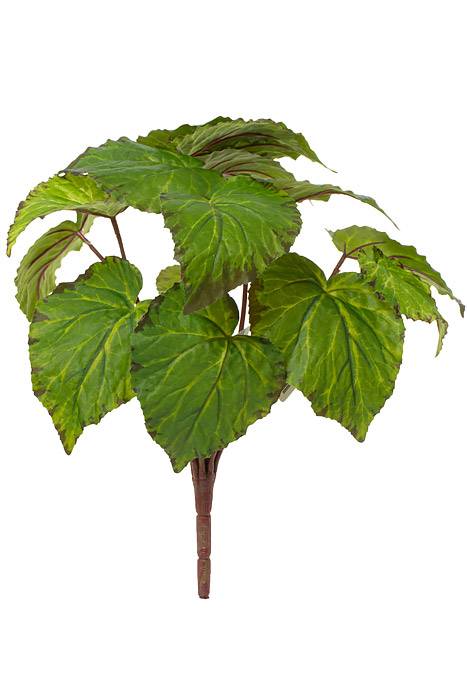 14.5&quot; Begonia Leaf Bush Green