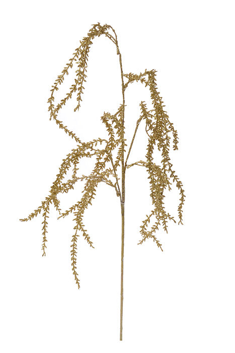 32" Glittered Grass Spray Gold