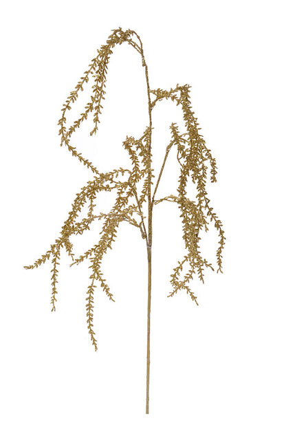 32" Glittered Grass Spray Gold