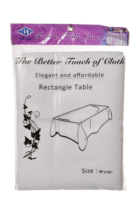 60" X 126" Rectangle Polyester Tablecloth White