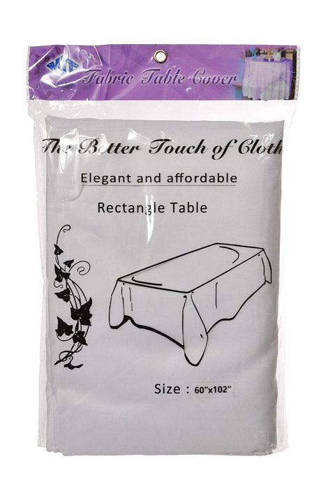 60" X 102" Rectangle Polyester Tablecloth White