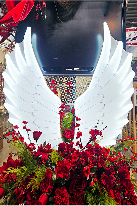 51" Lamp Angel Wings Stand White