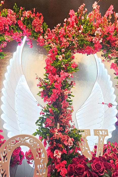 78.5" Lamp Angel Wings Stand White