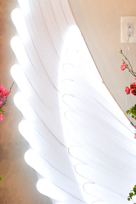 78.5" Lamp Angel Wings Stand White