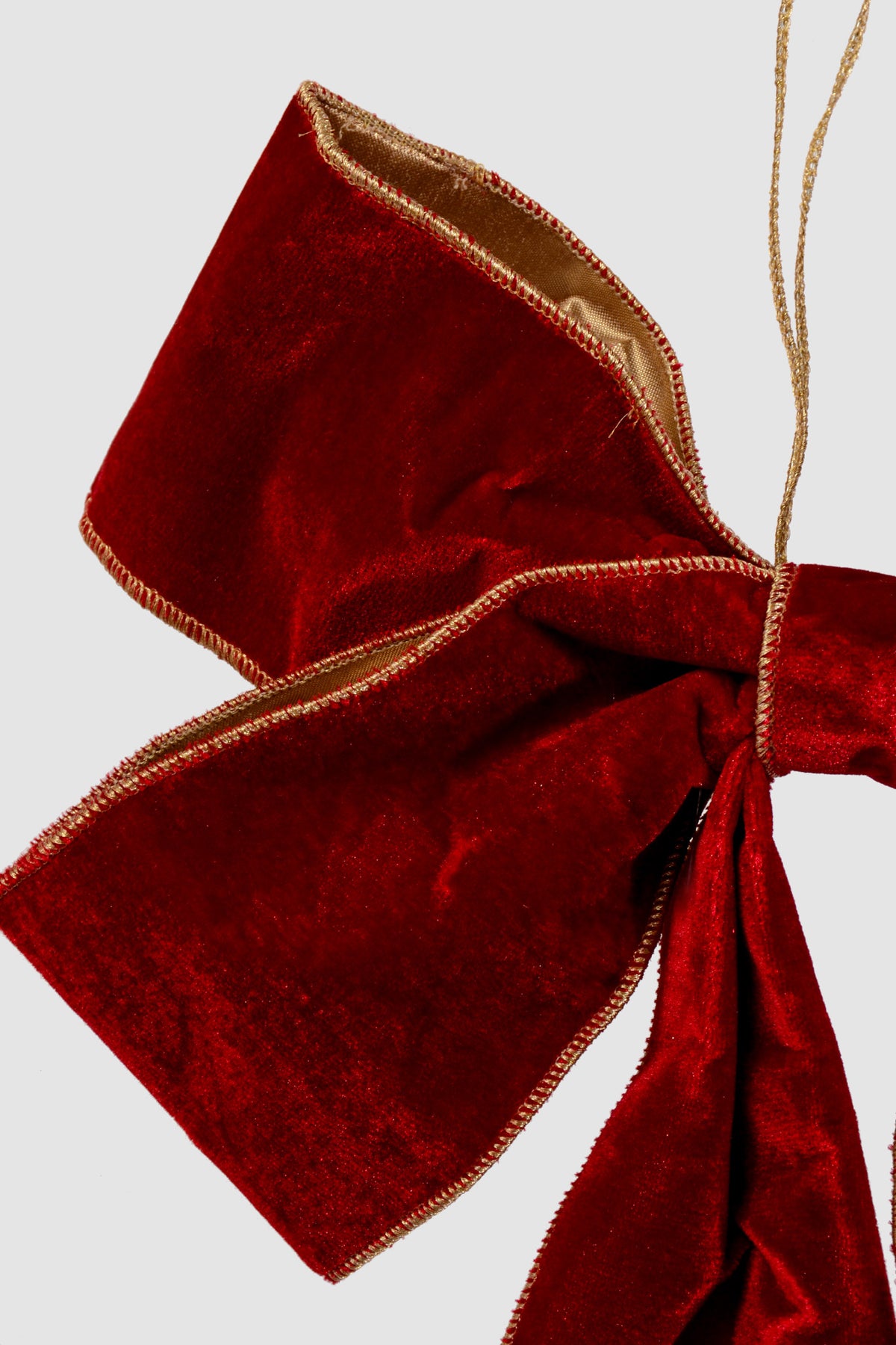 15" Velvet Bow with Gold Back Dark Red