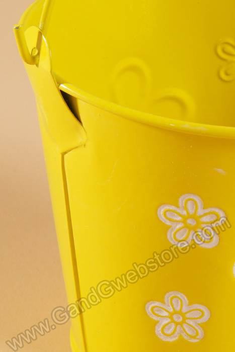 3.5" X 4" Bucket W/flowers Yellow