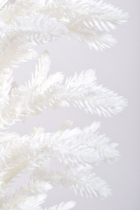 20" Artificial Juniper Pine With Silver Pot White