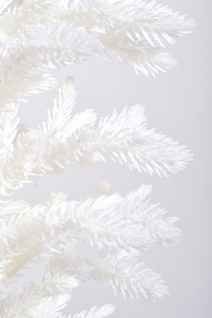 20" Artificial Juniper Pine With Silver Pot White