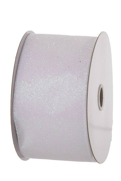 2.5" X 10yds All Flat Glitter/silv Edge Wh/irid