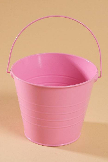 4.5" X 5.25" Metal Bucket W/handle Pink