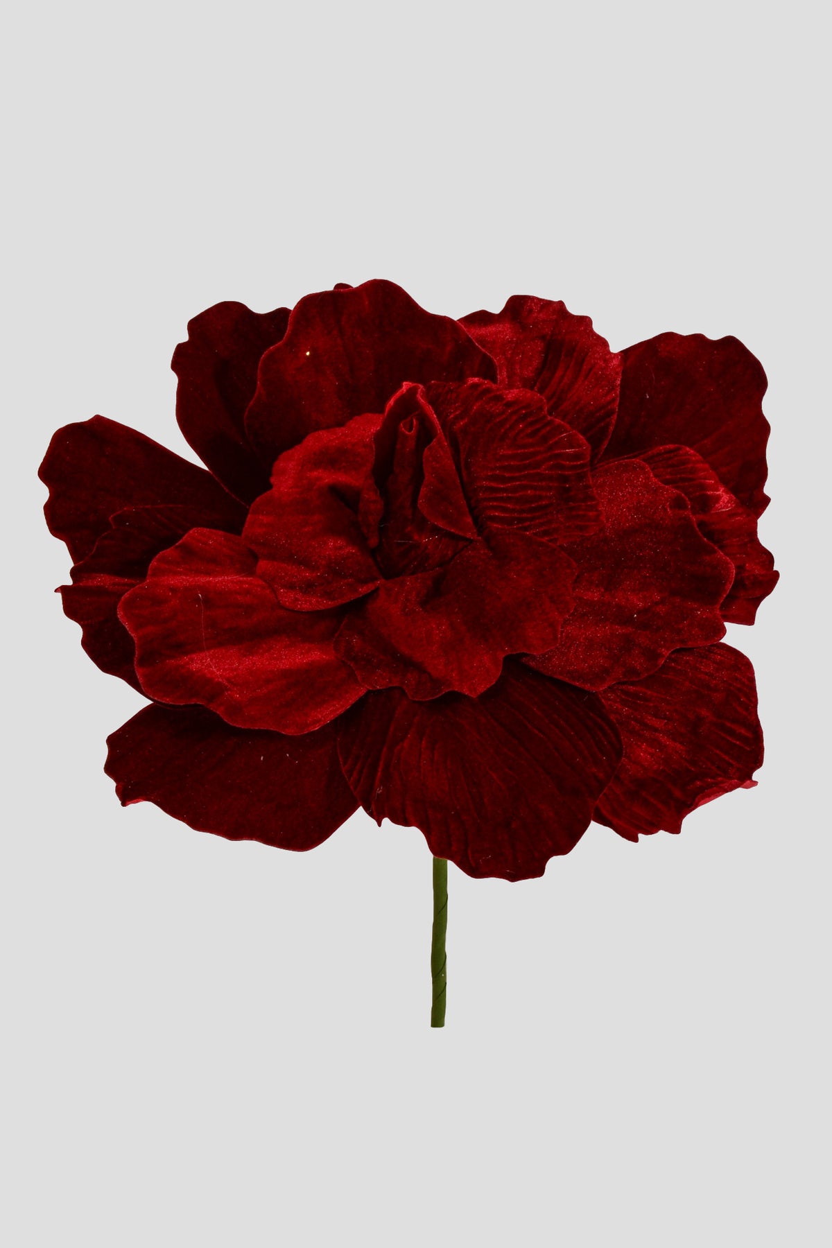 16" Open Velvet Rose Stem Red