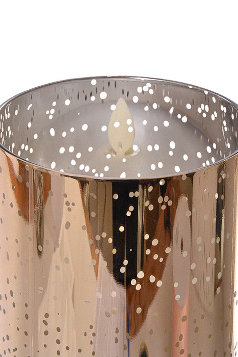 4" X 10" Mercury Glass Candle Mercury Gold