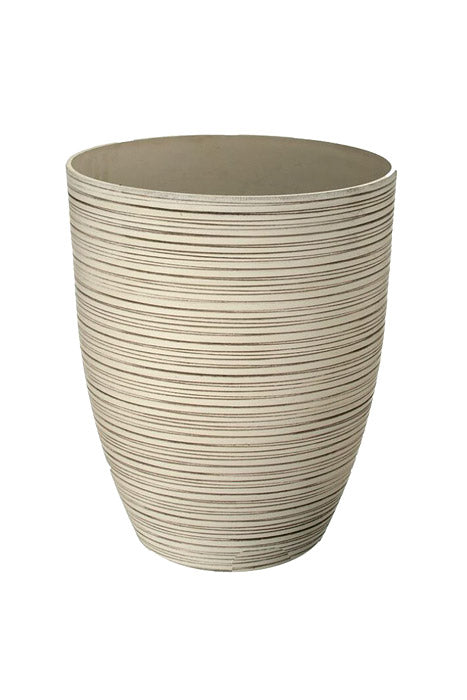 13.5" X 17" Fiber Resin Carved Planter Antique Cream