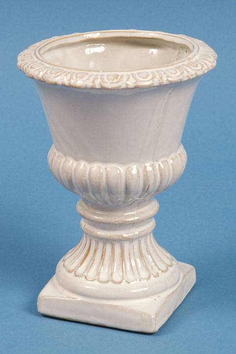5.5" X 7.75" Round Classic Ceramic Pottery White