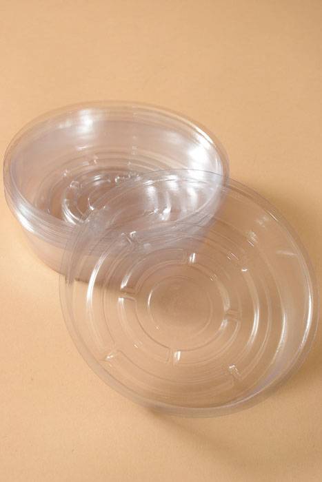 6" Plastic Saucer Clear Pkg/12
