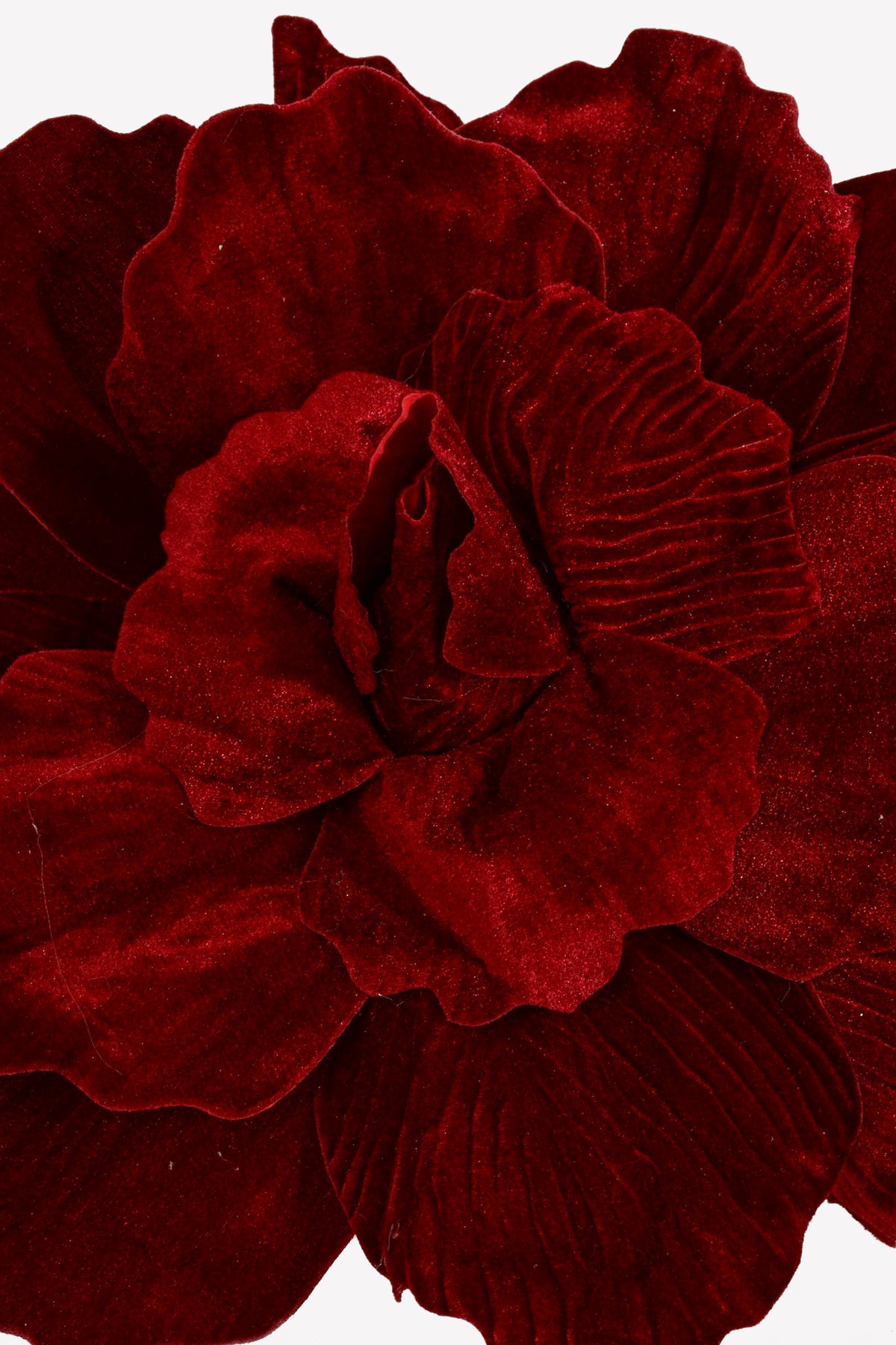 16" Open Velvet Rose Stem Red