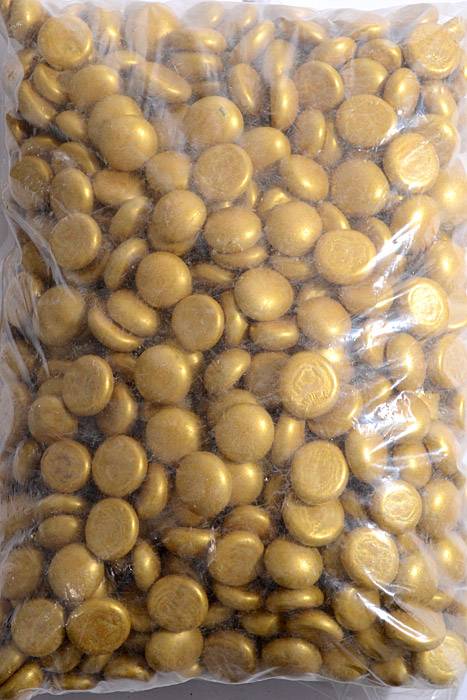 Flat Glass Marbles Gold 5lb/pkg