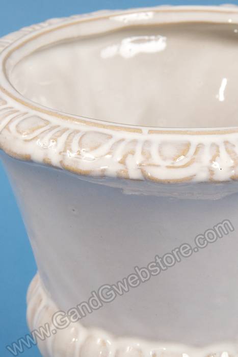 5.5" X 7.75" Round Classic Ceramic Pottery White