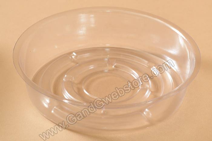 6" Plastic Saucer Clear Pkg/12