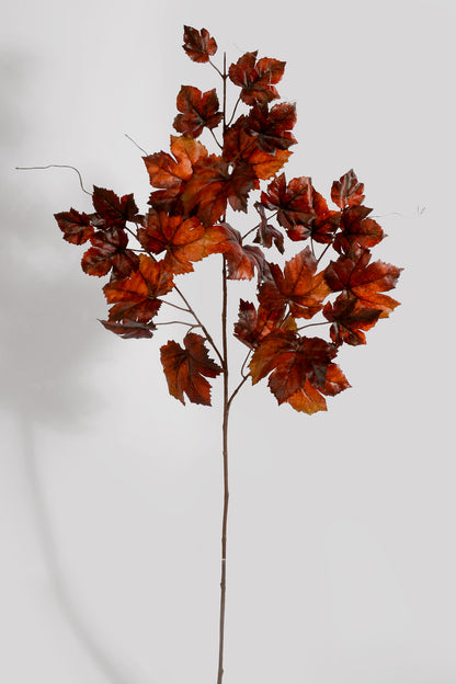 36" Artificial Grape Leaf Spray Rust