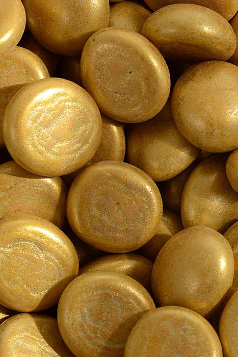 Flat Glass Marbles Gold 5lb/pkg