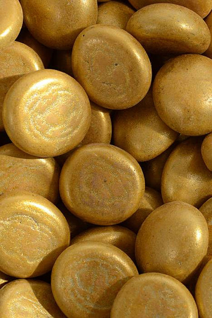 Flat Glass Marbles Gold 5lb/pkg
