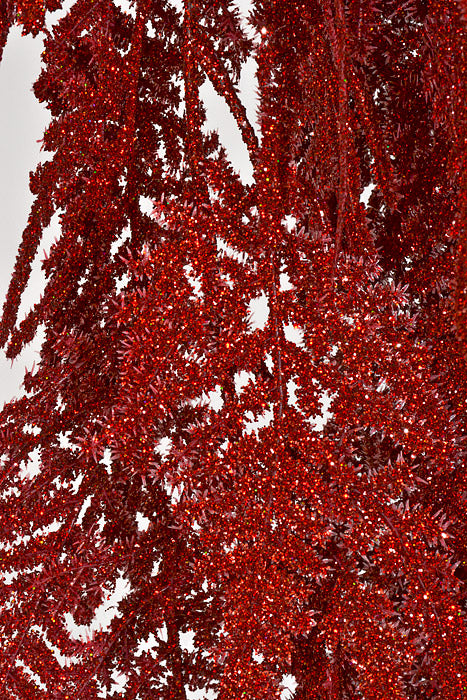 35" Glitter Asparagus Spray Red