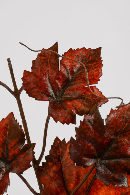 36" Artificial Grape Leaf Spray Rust