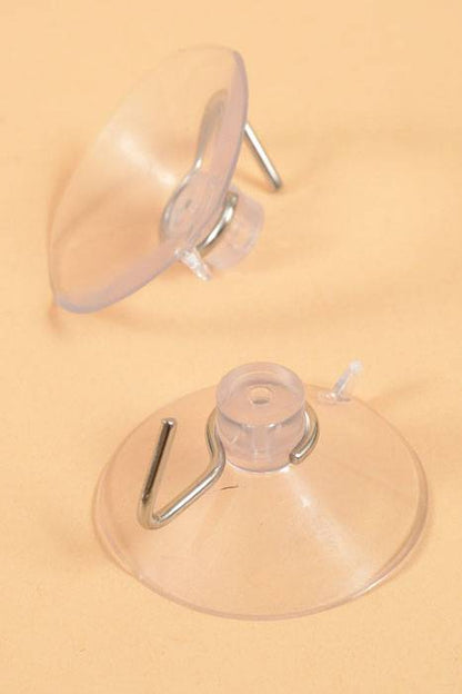 1.5" Suction Cups W/hooks Clear Pkg/80