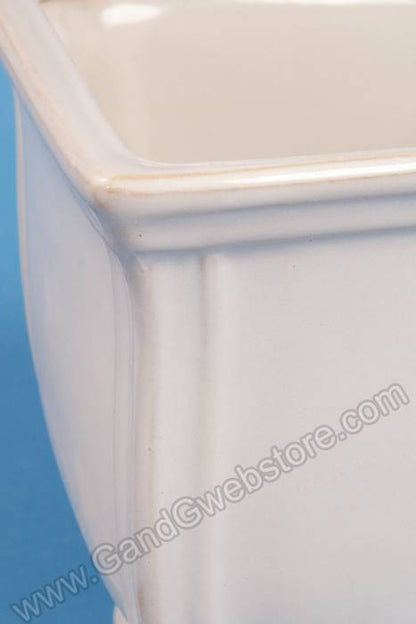 6.25" X 6.5" Square Classic Ceramic Potery White